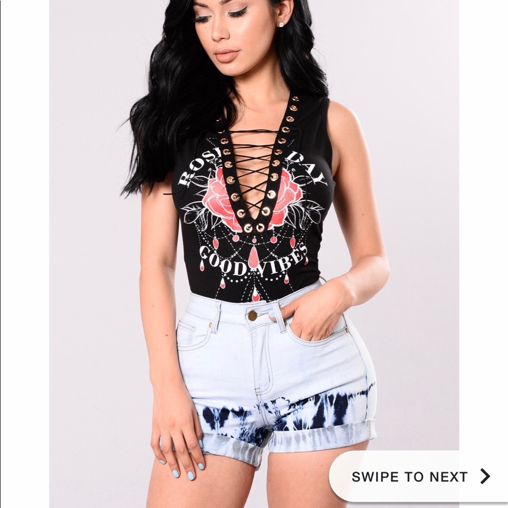 Black Lace Up Bodysuit